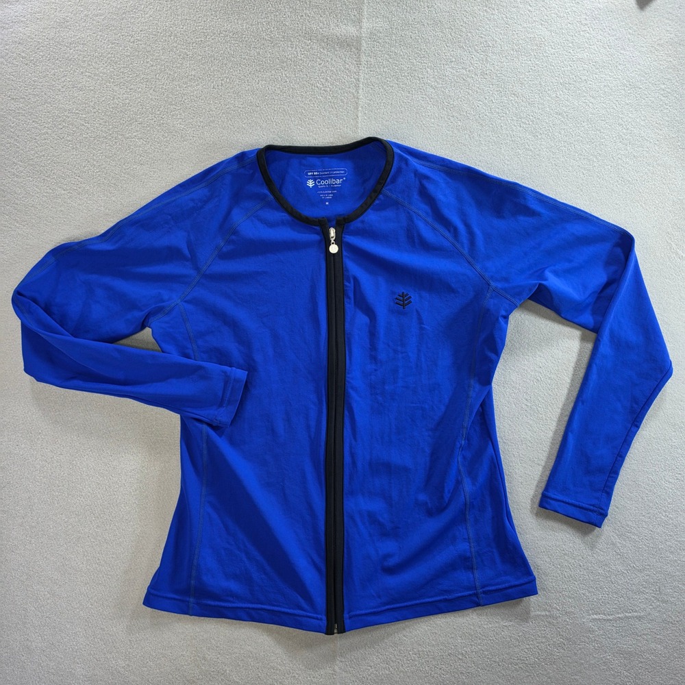 Coolibar Gorpcore UPF 50+ Sun Shirt Jacket Medium Blue Activewear Rash Guard